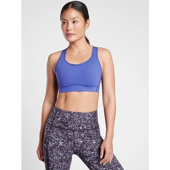 Athleta Hustle Sports Bra In Merlin Blue/Violet - Picture 2 of 9